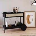 Ver imagem 7 de Carrinho Bar Porta Taças 112 Cm Pes Madeira Oslo 27964 Nero Artesano