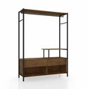 Ver imagem 2 de Guarda-Roupa Closet Industrial para Casal de Ferro 2 Gavetas 5 Prateleiras Barcelona Marrom/Preto/de