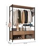 Guarda-roupa Closet Industrial para Casal de Ferro 2 Gavetas 5 Prateleiras Barcelona - 3