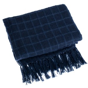 Manta para Sofa ou Peseira Algodao Diversas Cores 1.80x1.20m - Azul Marinho