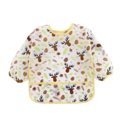 Babador Manga Longa Blw Baby Impermeável Bolso Alce Neném - 4