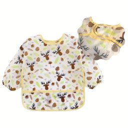 Babador Manga Longa Blw Baby Impermeável Bolso Alce Neném - 6