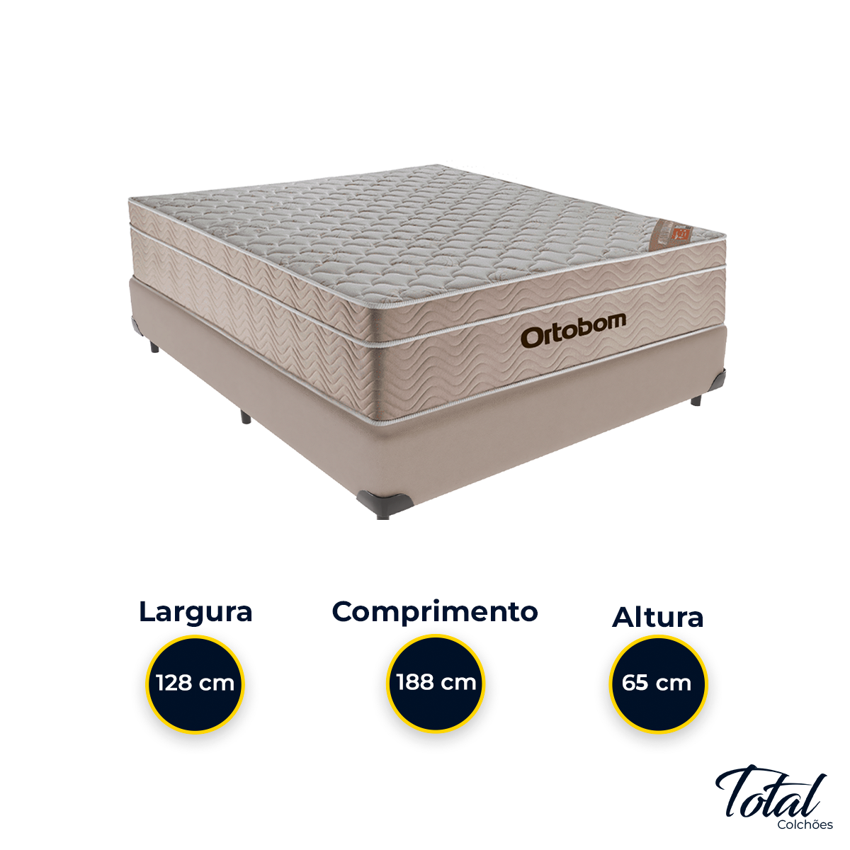 Cama Box Viúvo Bege e Colchão Airtech Springpocket Molas Ensacadas Ortobom - 3