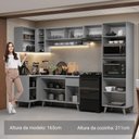 Ver imagem 6 de Armário de Cozinha Completa de Canto 385cm Cinza Nice Madesa 03