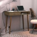 Ver imagem 1 de Escrivaninha Retrô Bras Imaza Móveis 1 Gaveta 90cm Castanho