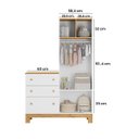 Ver imagem 3 de Guarda Roupa com Comoda Flora 4970 com 2 Portas e 3 Gavetas