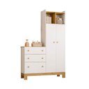 Ver imagem 1 de Guarda Roupa com Comoda Flora 4970 com 2 Portas e 3 Gavetas