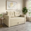 Ver imagem 2 de Sofá Cama 2 Lugares Casal 1,50 Mts Bouclê Luma Matrix Cor:boucle Bege