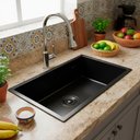 Ver imagem 2 de Kit Cuba Gourmet 50x40 Inox 304 Preta Torneira Monocomando Retrátil Cozinha