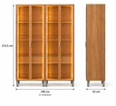 Ver imagem 4 de Cristaleira Intenza com 4 Portas Vidro Gaveta e LED Interno Roupeiro Closet Modulado Vidro:Freijo