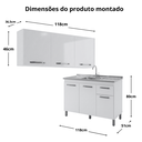 Ver imagem 3 de Kit Balcão e Armário 6 Portas e 1 Gaveta - Branco