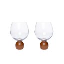 Ver imagem 1 de Jogo 2 Taças para Gin de Cristal e Madeira Acácia 640ml 23108 Mart