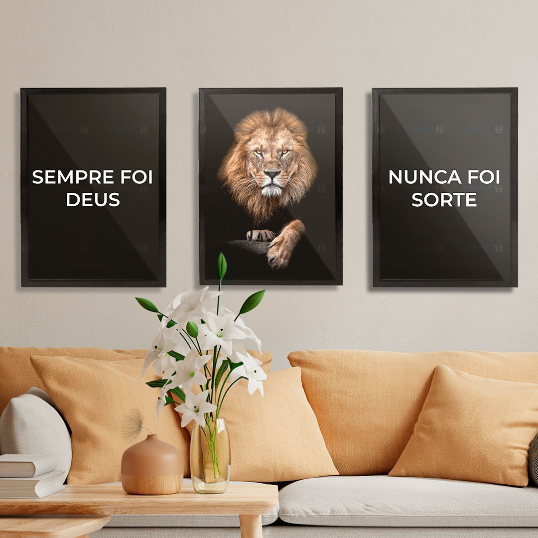 Quadros "Nunca Foi Sorte, Sempre Foi Deus" Moldura Com Vidro - 2