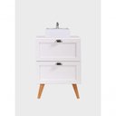 Ver imagem 2 de Gabinete para Banheiro com Tampo e Cuba 60cm Retro Mdf Branco Milano - On Móveis