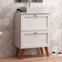 Ver imagem 1 de Gabinete para Banheiro com Tampo e Cuba 60cm Retro Mdf Branco Milano - On Móveis