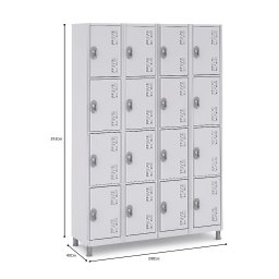 Armários Guarda Volume Aço 16 Portas para Vestiários Cor:cinza - 1