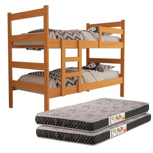 Beliche Solteiro Veneza Mdf Quarto com 2 Colchão Incluso D20:nature Mdf