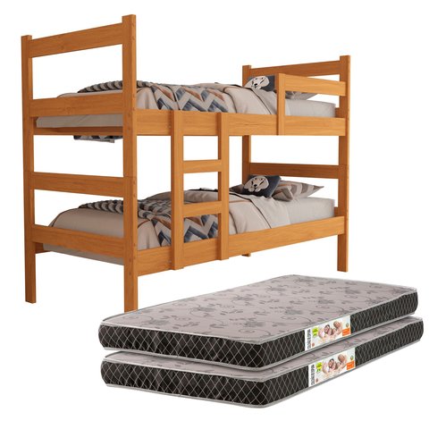 Beliche Solteiro Veneza Mdf Quarto com 2 Colchão Incluso D20:nature Mdf