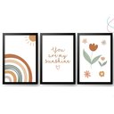 Ver imagem 1 de Quadros Decorativos do Tema Arco-íris Boho Escandinavo 30x40:preta