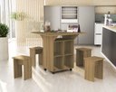 Ver imagem 1 de Mesa Dobrável Annie com Bancos - Amendoa