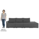 Ver imagem 4 de Sofá Ilha Modular com Puff para Sala Living 312cm Georgia K04 Linho Cinza Escuro - Mpozenato