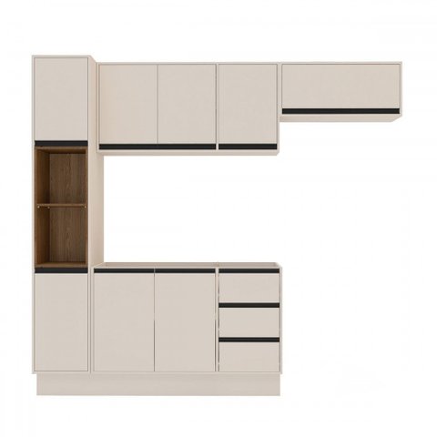Cozinha Completa Koya 8 Portas 3 Gavetas Branco/creme - Politorno