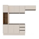 Ver imagem 1 de Cozinha Completa Koya 8 Portas 3 Gavetas Branco/creme - Politorno