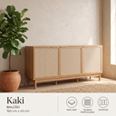 Ver imagem 5 de Balcão Kaki 3 Portas 100% MDF Pés de Madeira 160cm x 45 cm Tauari - Telinha Portuguesa