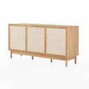 Ver imagem 7 de Balcão Kaki 3 Portas 100% MDF Pés de Madeira 160cm x 45 cm Tauari - Telinha Portuguesa