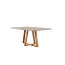 Ver imagem 1 de Mesa de Jantar Florença Madeira Maciça 180x90cm Tampo Retângular Vidro Móveis Minas Off White