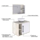 Ver imagem 4 de Conjunto para Banheiro Gabinete com Cuba Redonda R30 e Espelheira Laura 600 Yescasa Branco/Snow/Ches