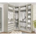Ver imagem 1 de Guarda Roupa Canto, 3 Gavetas, 4 Cabideiro Legno Crema