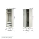 Ver imagem 5 de Guarda Roupa Canto, 3 Gavetas, 4 Cabideiro Legno Crema
