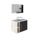 Ver imagem 3 de Conjunto para Banheiro Gabinete com Cuba Redonda R30 e Espelheira Laura 600 Yescasa Branco/Snow/Pret