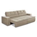 Ver imagem 4 de Sofá Retrátil e Reclinável 3 Lugares 1,90m com Molas Sabrina Suede Bege Madelina Decor