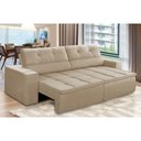 Ver imagem 1 de Sofá Retrátil e Reclinável 3 Lugares 1,90m com Molas Sabrina Suede Bege Madelina Decor