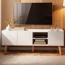 Ver imagem 1 de Rack Moscou 136cm 3 Portas Branco para TV 60" Byhouse