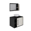 Ver imagem 3 de Conjunto para Banheiro Gabinete com Cuba Redonda R30 e Espelheira Laura 600 Yescasa Preto/Ônix/Snow