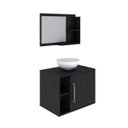 Ver imagem 3 de Conjunto para Banheiro Gabinete com Cuba Redonda R30 e Espelheira Laura 600 Yescasa Preto/Ônix