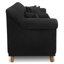 Ver imagem 5 de Kit Poltrona e Sofá Living 2 Lugares 1,60m Vênus Suede Pés Castanho - Pallazio - Preto