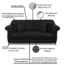 Ver imagem 6 de Kit Poltrona e Sofá Living 2 Lugares 1,60m Vênus Suede Pés Castanho - Pallazio - Preto