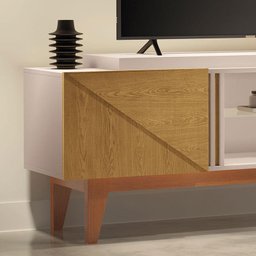 Rack Bancada para Sala Lift 1.6  - Marques Store:Off White Carvalho Intense HB Móveis - 4