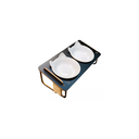 Ver imagem 1 de Comedouro Duplo Inclinado Elevado para Gatos em Mdf e Porcelana - Preto