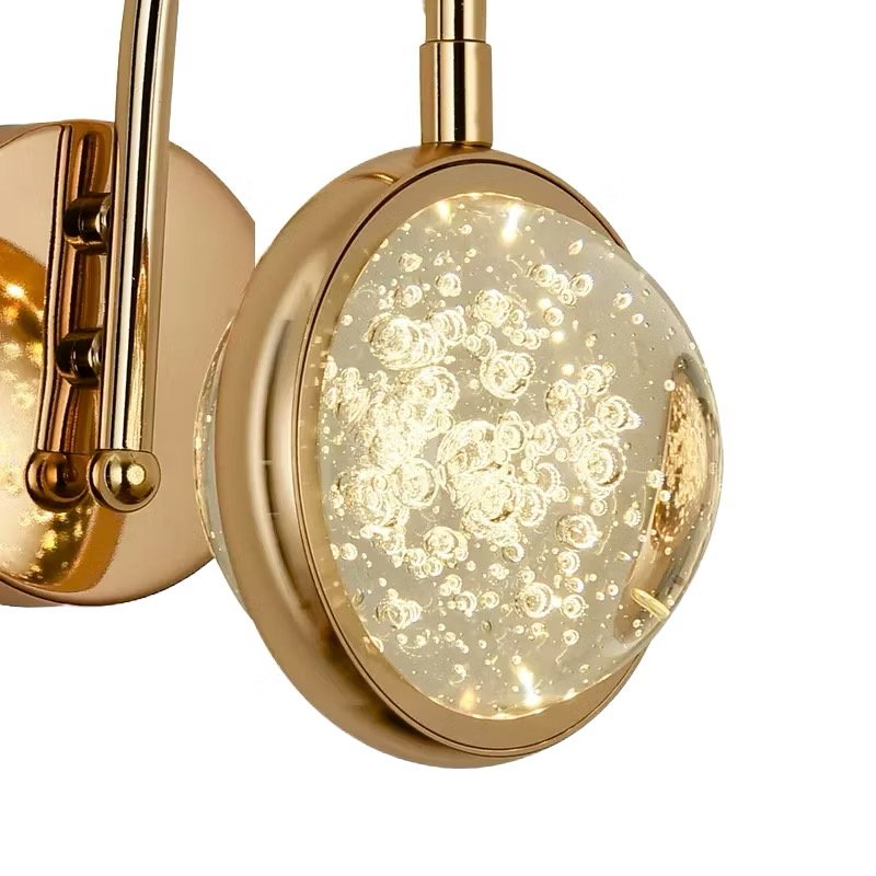Arandela Led Parede 7w Saturno Globo Bolha Dourado 3000k Bivolt - 5