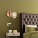 Ver imagem 2 de Arandela Led Parede 7w Saturno Globo Bolha Dourado 3000k Bivolt