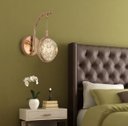 Ver imagem 2 de Arandela Led Parede 7w Saturno Globo Bolha Dourado 3000k Bivolt