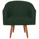 Ver imagem 2 de Poltrona Jade Decorativa Moderna Sala de Estar Quarto Escritório Conforto Corano Nozes e Suede Pés P