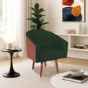 Ver imagem 1 de Poltrona Jade Decorativa Moderna Sala de Estar Quarto Escritório Conforto Corano Nozes e Suede Pés P