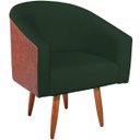 Ver imagem 5 de Poltrona Jade Decorativa Moderna Sala de Estar Quarto Escritório Conforto Corano Nozes e Suede Pés P
