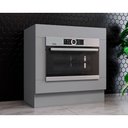 Ver imagem 1 de Gabinete de Cozinha Modulado Balcão Americana p/ Forno Embutir s/ Tampo 80cm Cinza - Henn